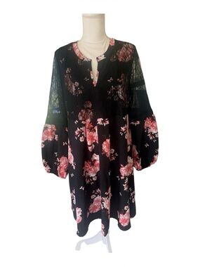 Susan Betro Old World Roses romantic gothic dress balloon sleeve lace womens